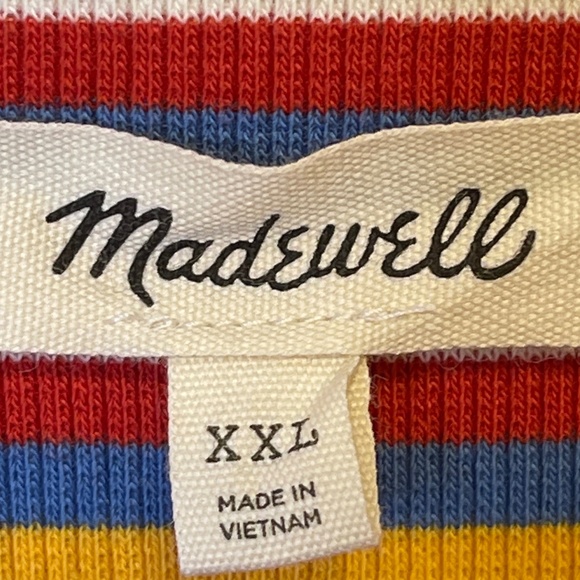 Madewell NWT Retro Rainbow Striped Spaghetti  Strap Ribbed Thong Bodysuit - Picture 11 of 12